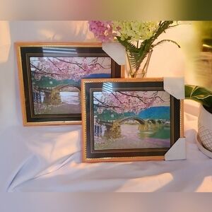 Kintai Bridge with Sakura Cherry  Blossom Tree, Japanese Nature Landscape